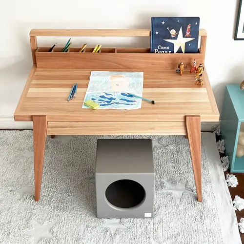 ESCRIVANINHA NÓRDICA  COM GAVETA MADEIRA