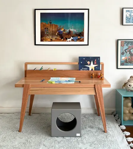 ESCRIVANINHA NÓRDICA  COM GAVETA MADEIRA