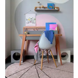 ESCRIVANINHA NÓRDICA  COM GAVETA CINZA